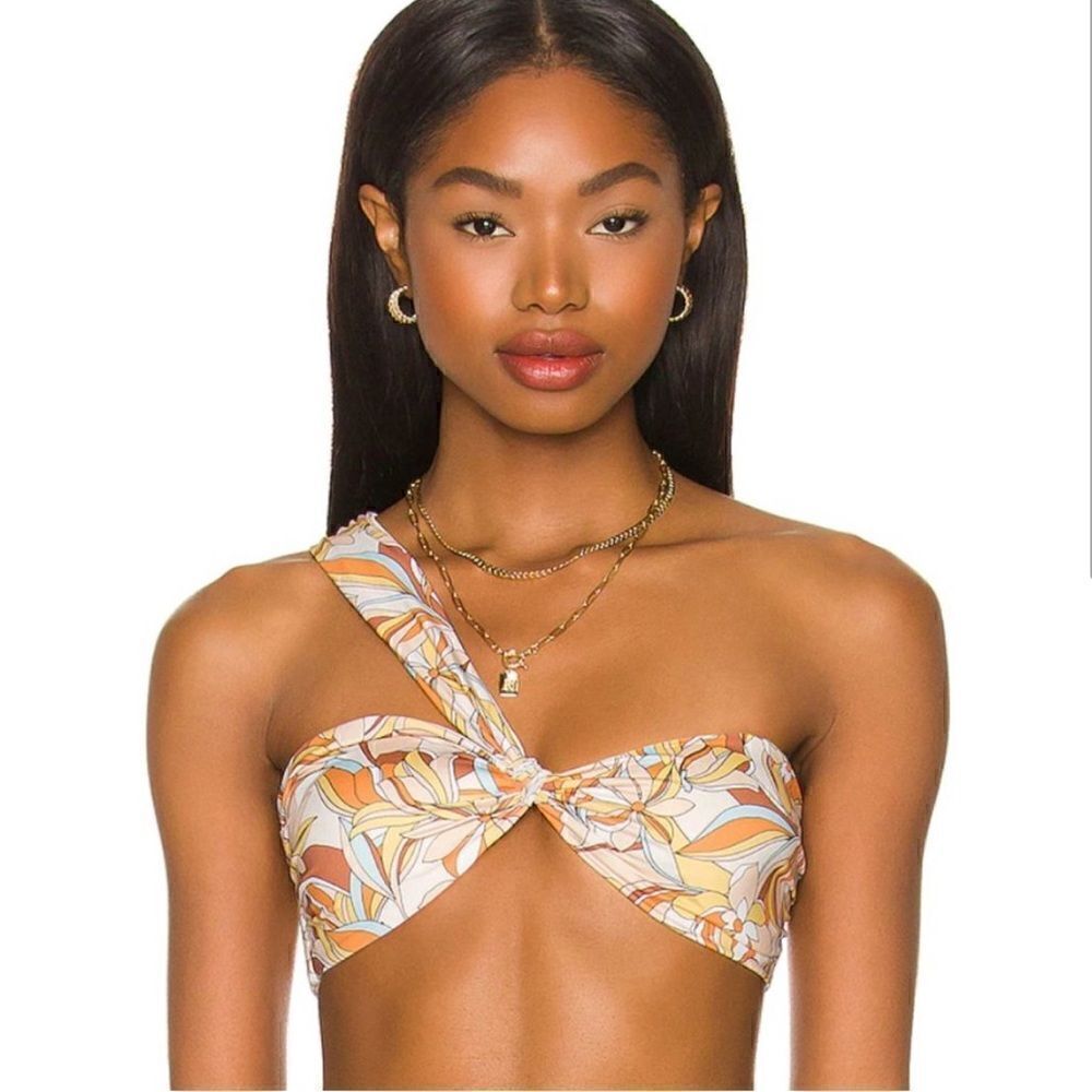 l*space Mick Top in Soulshine Floral (Cream/Orange/Yellow/Blue), Size Small. New